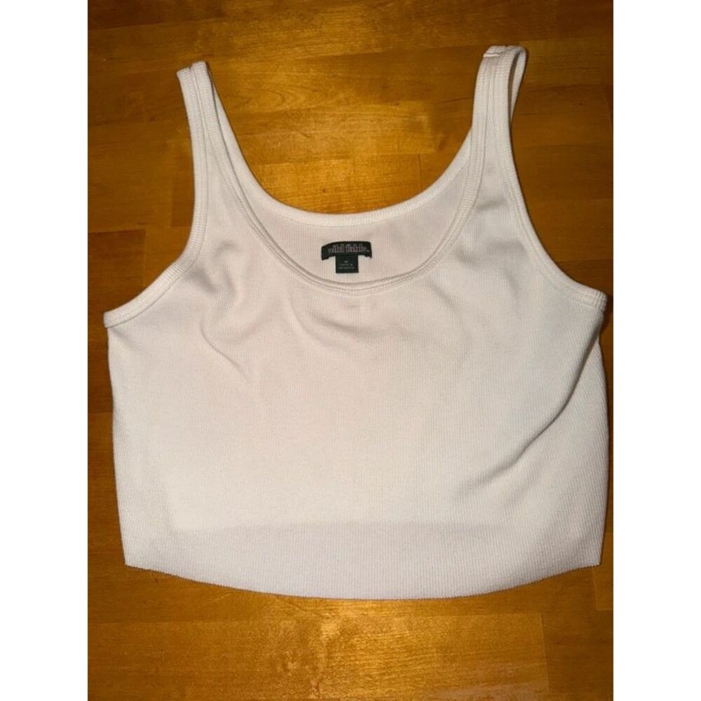 Women’s Wild Fable White Ribbed Crop Top Size Medium